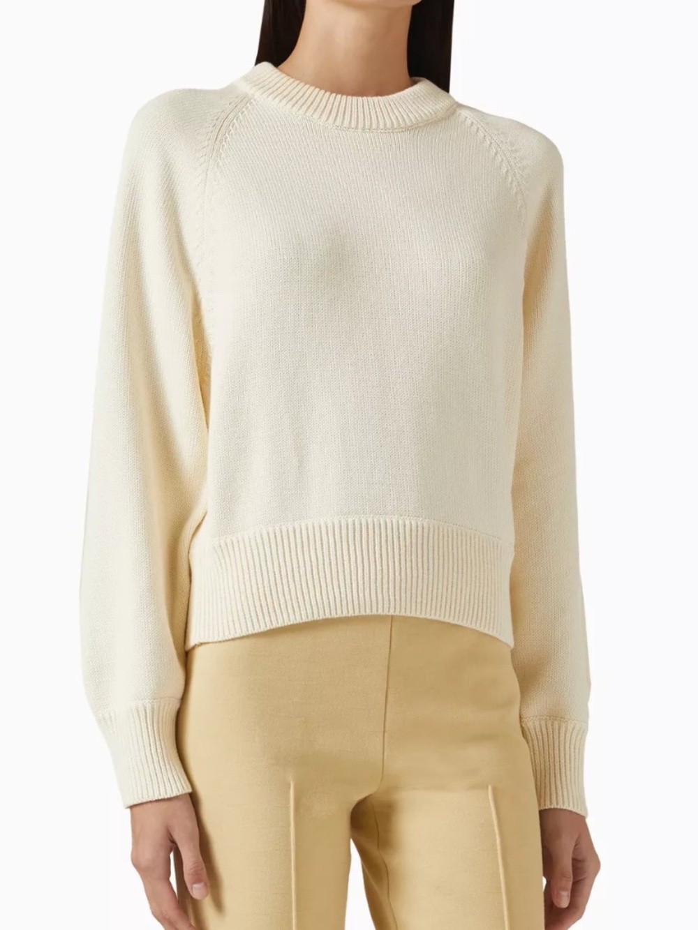 HIGH SPORT Season One 100% Cotton Ivory Hill Crewneck Sweater
